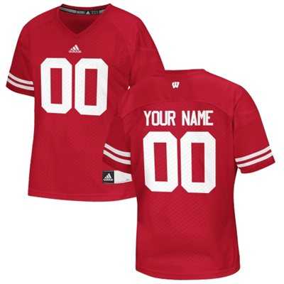 Men's Wisconsin Badgers Customized Replica Football 2015 Red Jersey